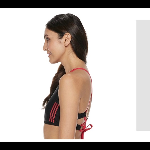 NWT Adidas colorblock crop high top bikini top - Picture 3 of 6